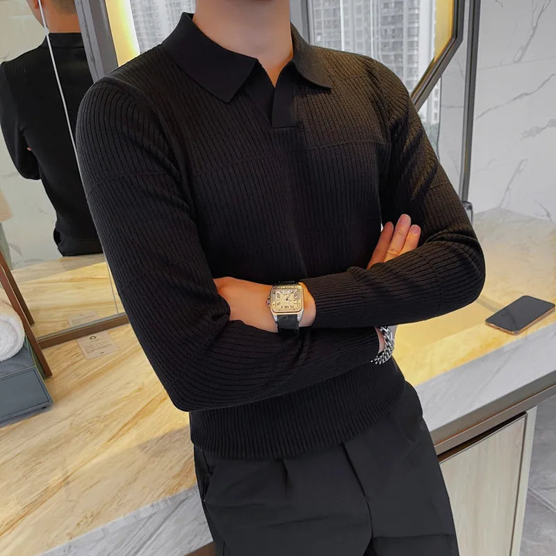 Elegant Men's V-Neck Knit Pullovers