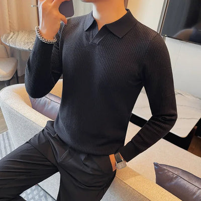 Elegant Men's V-Neck Knit Pullovers