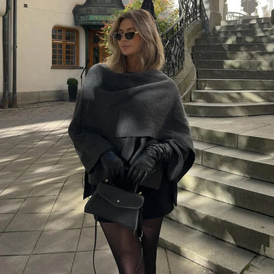 Women's Loose Casual Cape Knitted Sweater Coat