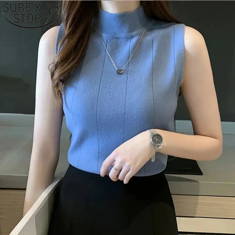 Elegant Sleeveless Shirt