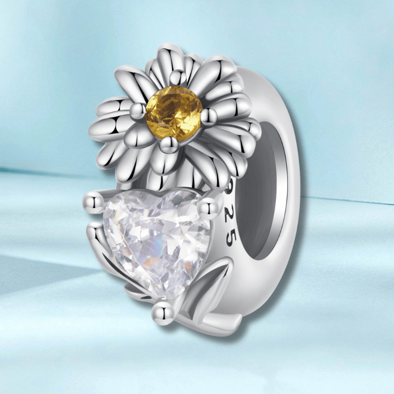 April Birthstone Flower Stopper Charm