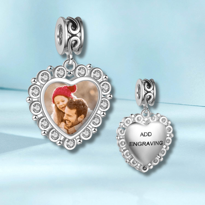 Custom Photo Heart Bracelet Charm