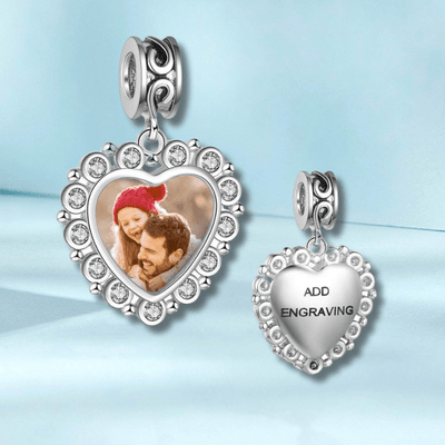 Custom Photo Heart Bracelet Charm