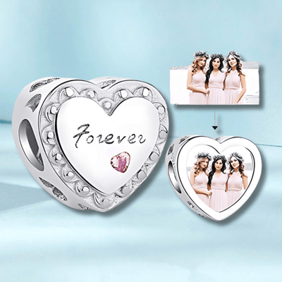 Custom Photo Heart Charm