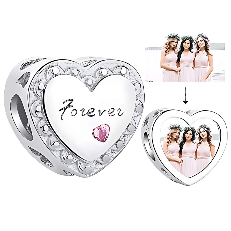 Custom Photo Heart Charm