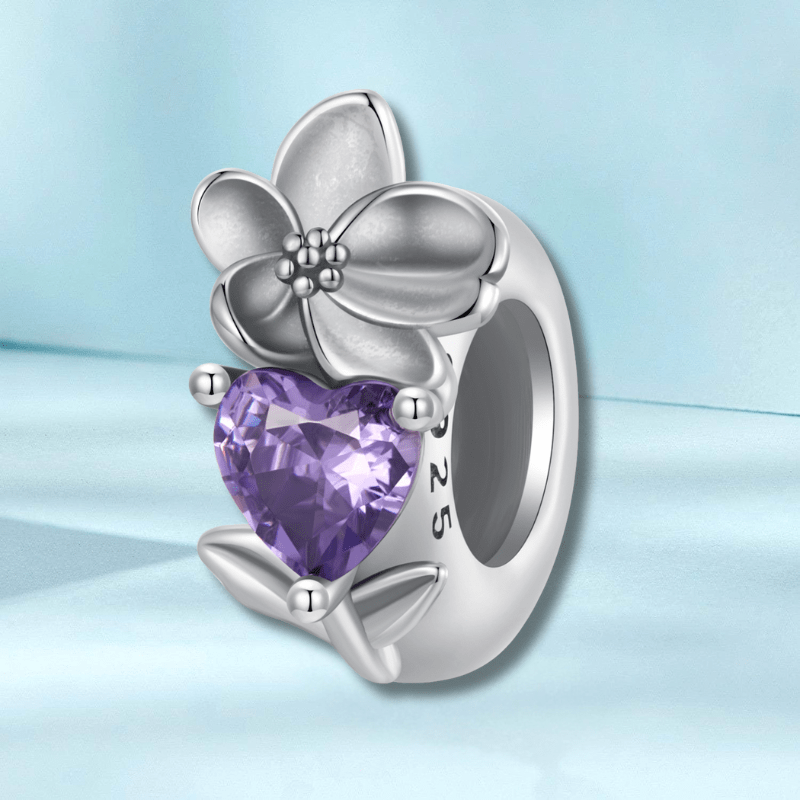 February Birthstone Flower Stopper Charm