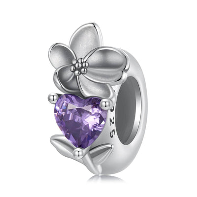 February Birthstone Flower Stopper Charm