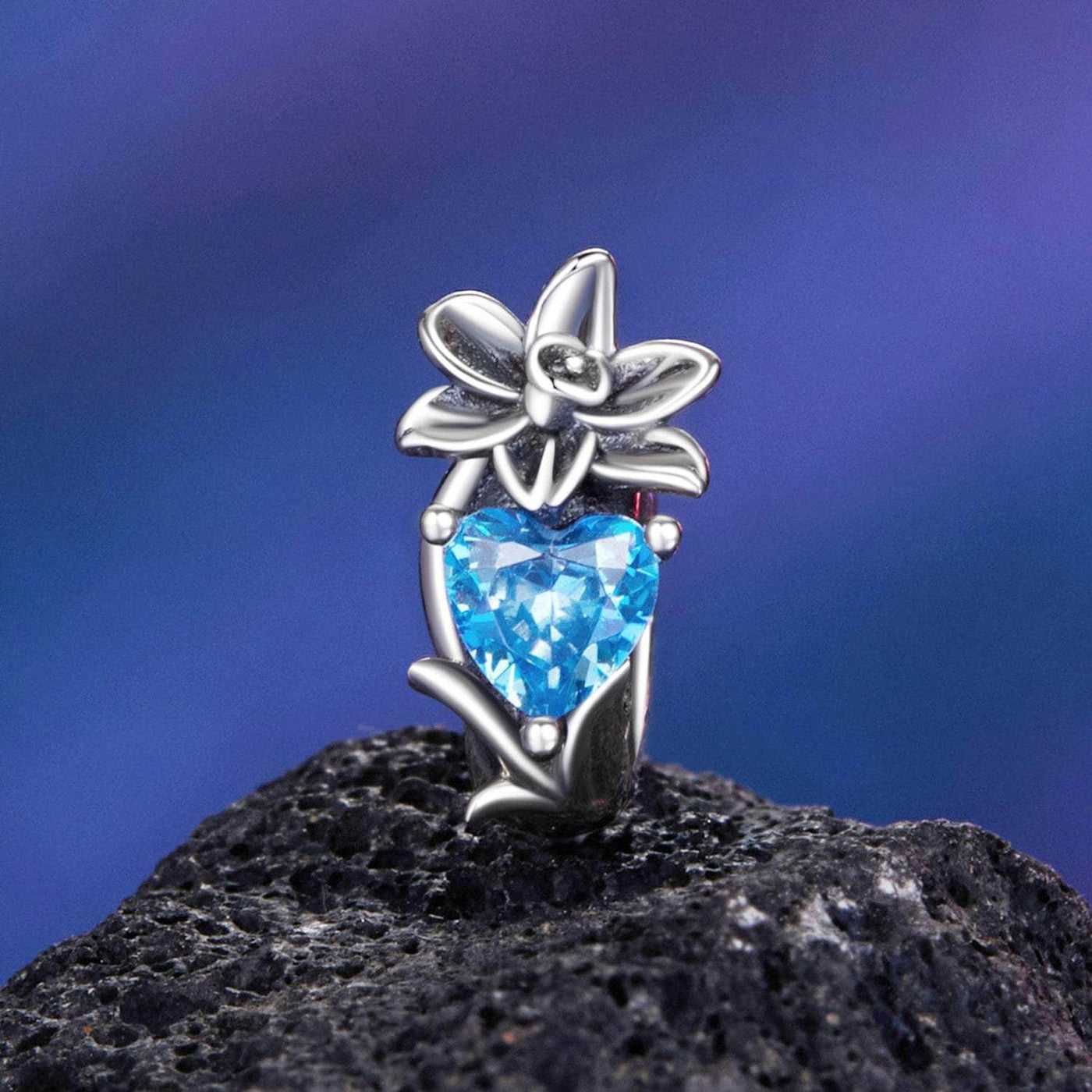 March Birthstone Flower Stopper Charm