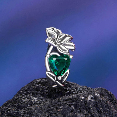 May Birthstone Flower Stopper Charm