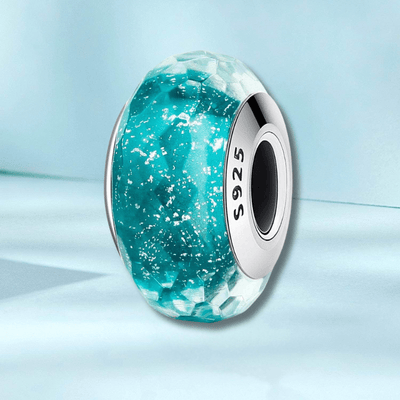 Ocean Blue Bubble Murano Charm