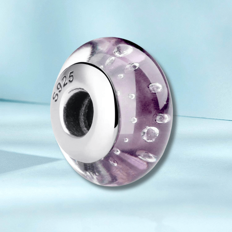 Purple Bubble Murano Charm