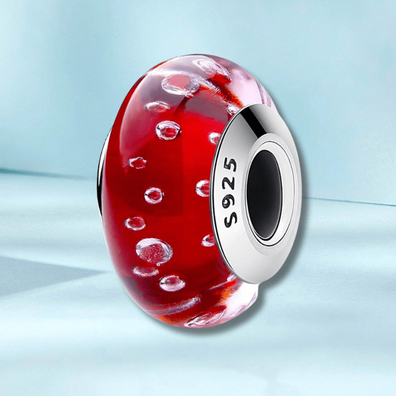 Red Bubble Murano Charm