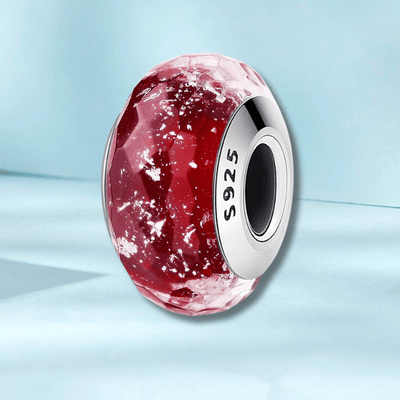 Red Sparkle Murano Charm