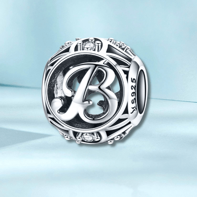 Silver Letter B Charm