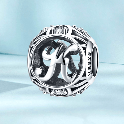 Silver Letter K Charm