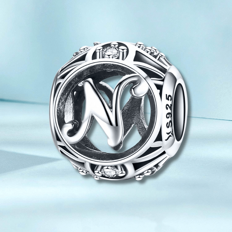 Silver Letter N Charm