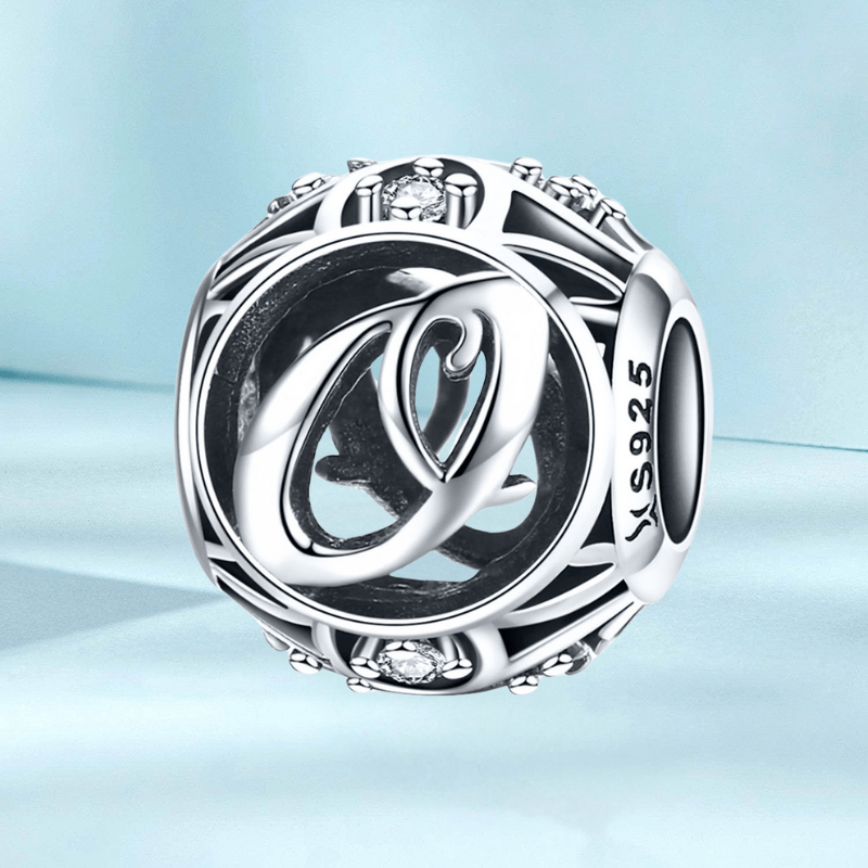 Silver Letter O Charm