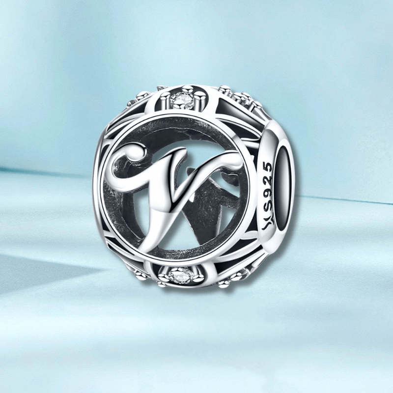 Silver Letter V Charm