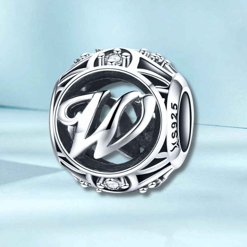 Silver Letter W Charm