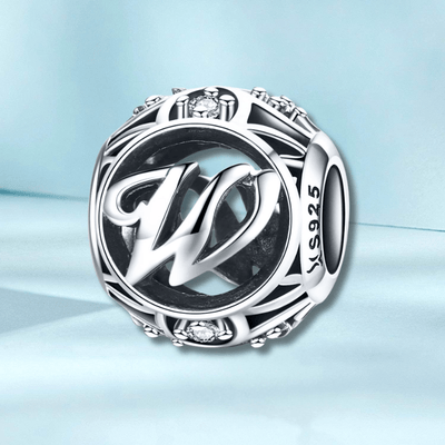 Silver Letter W Charm