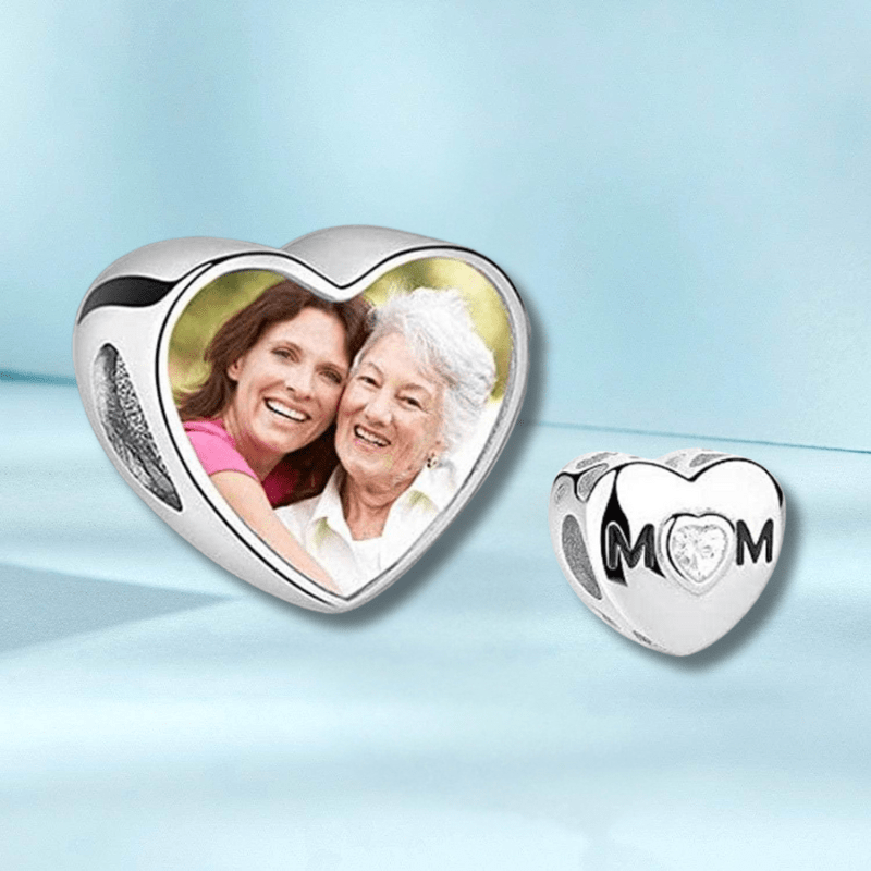 Sterling Silver Heart Photo Charm