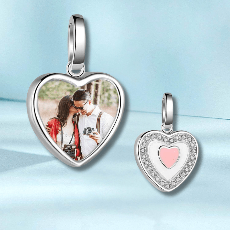 Sterling Silver Heart Photo Pendant