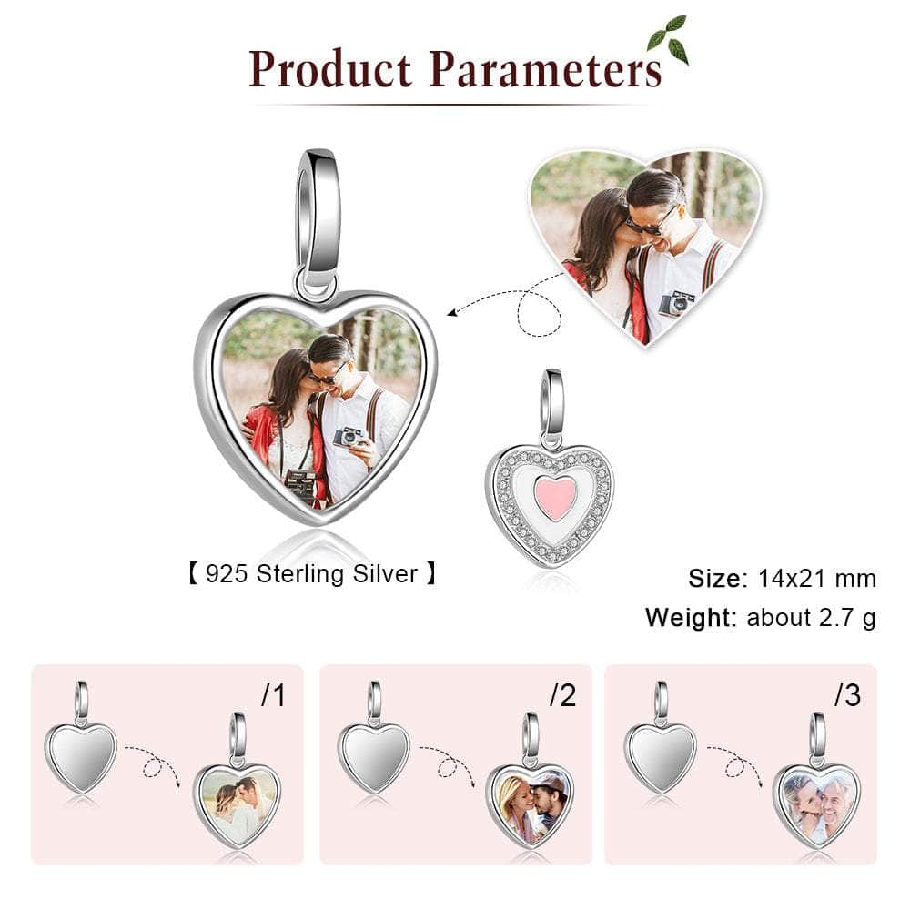 Sterling Silver Heart Photo Pendant