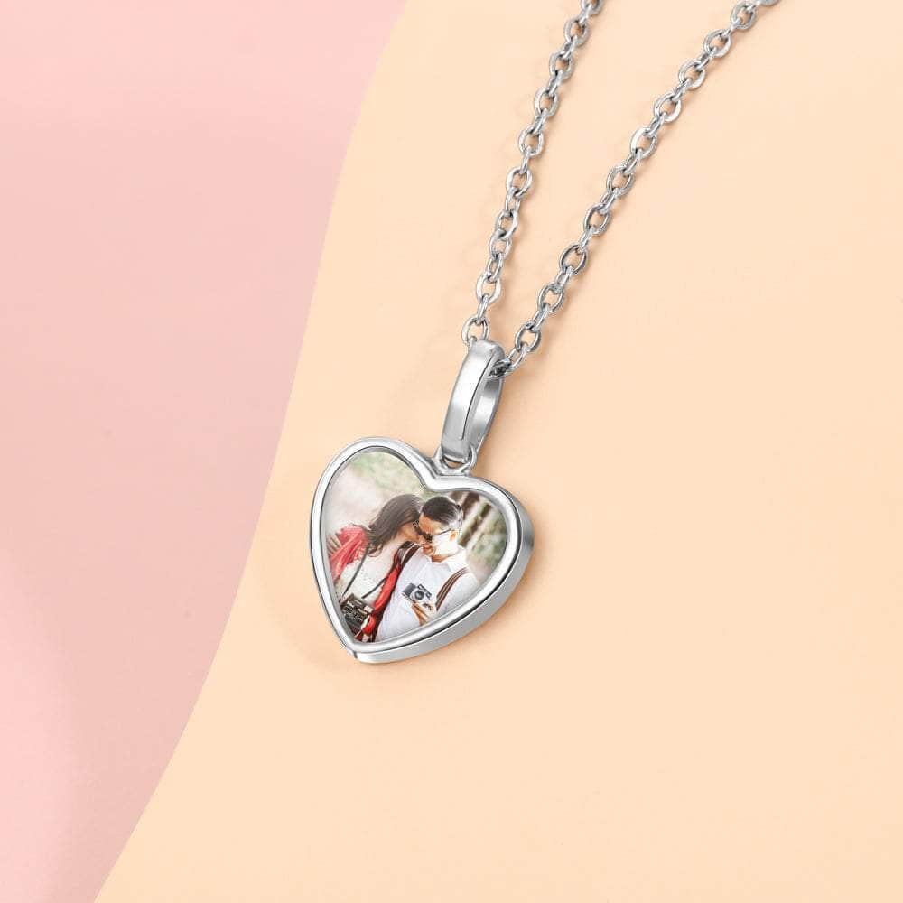 Sterling Silver Heart Photo Pendant