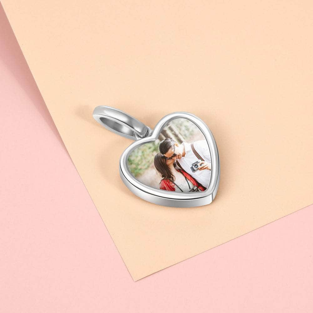 Sterling Silver Heart Photo Pendant