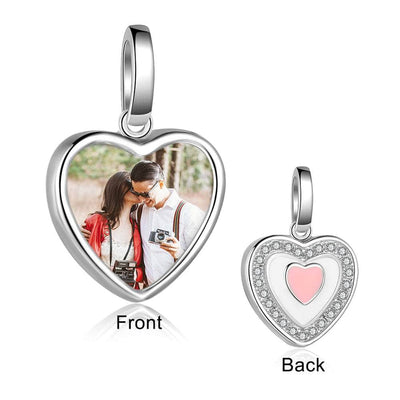 Sterling Silver Heart Photo Pendant