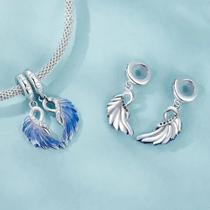 Blue Angle Wings Charm