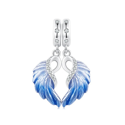 Blue Angle Wings Charm