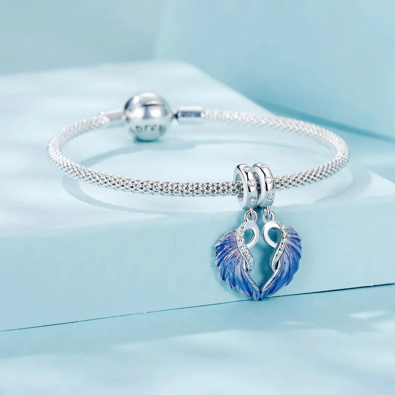 Blue Angle Wings Charm