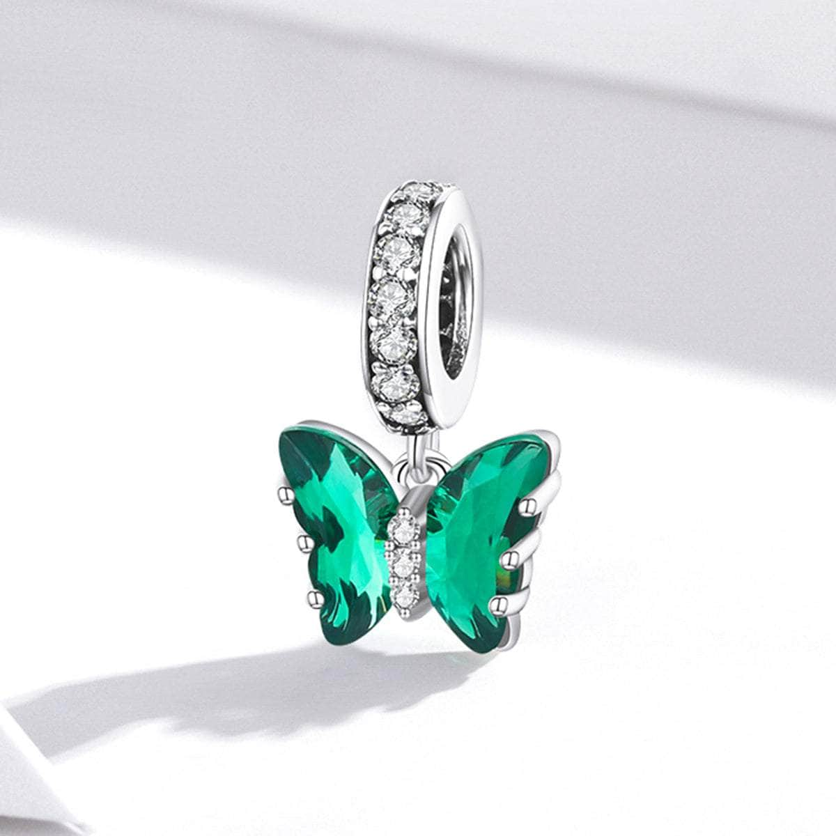 Green Crystal Butterfly Charm