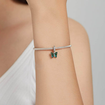 Green Crystal Butterfly Charm