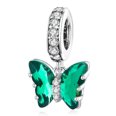 Green Crystal Butterfly Charm