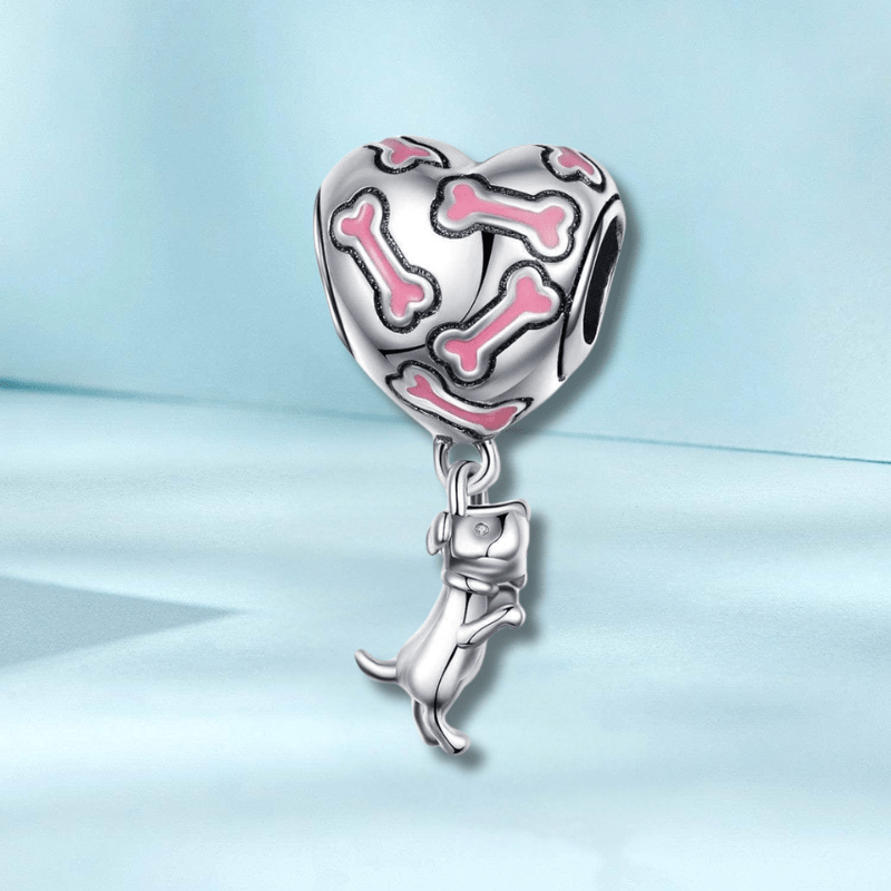 Heart Puppy Bone Charm