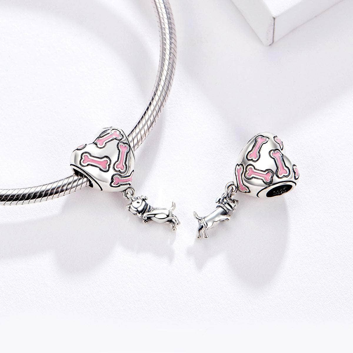 Heart Puppy Bone Charm