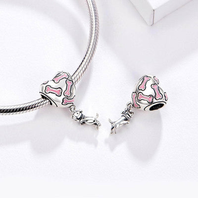 Heart Puppy Bone Charm