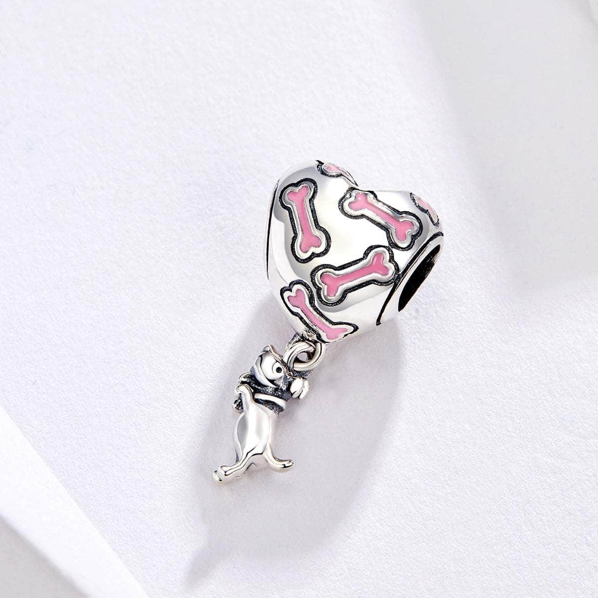 Heart Puppy Bone Charm