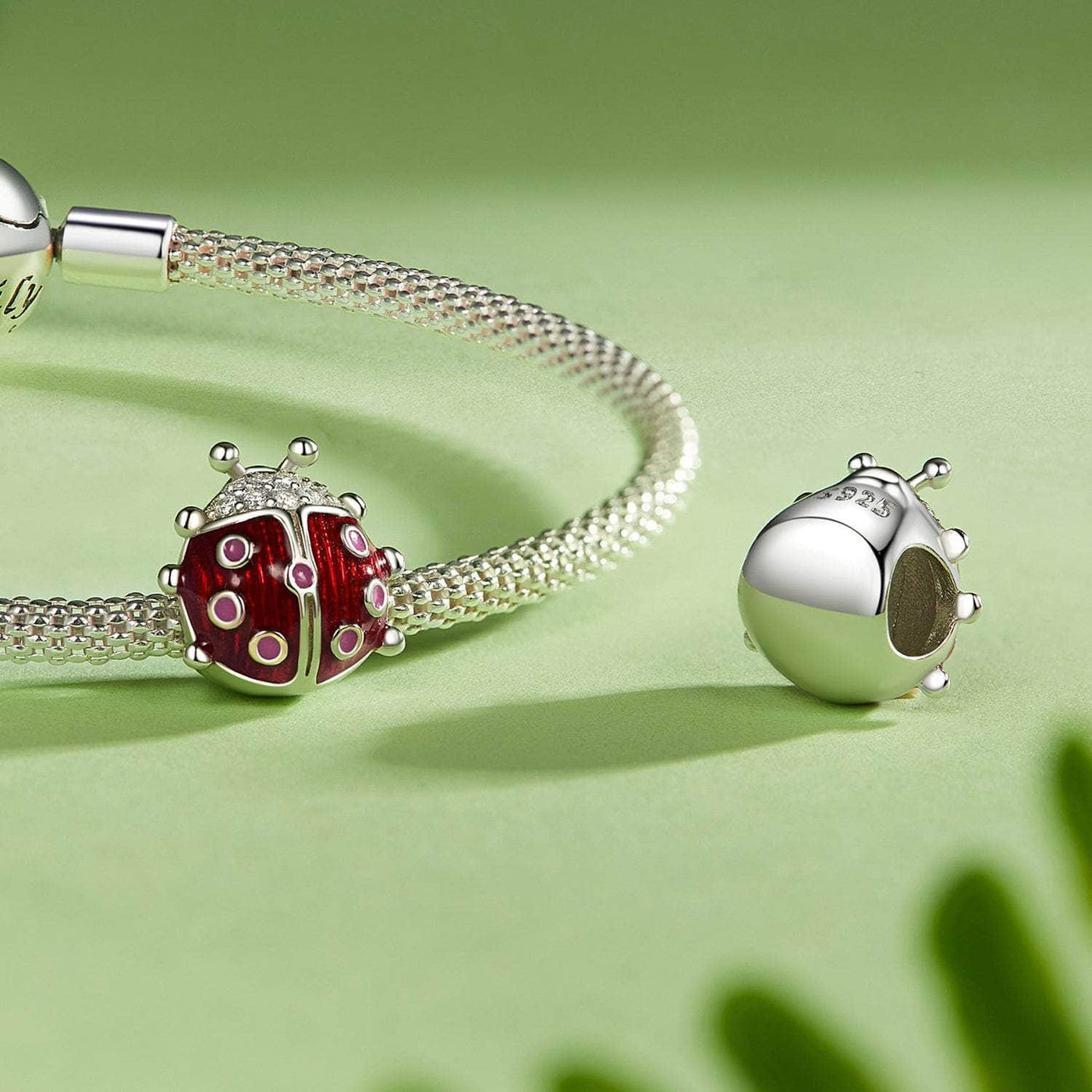 Silver Ladybug Charm