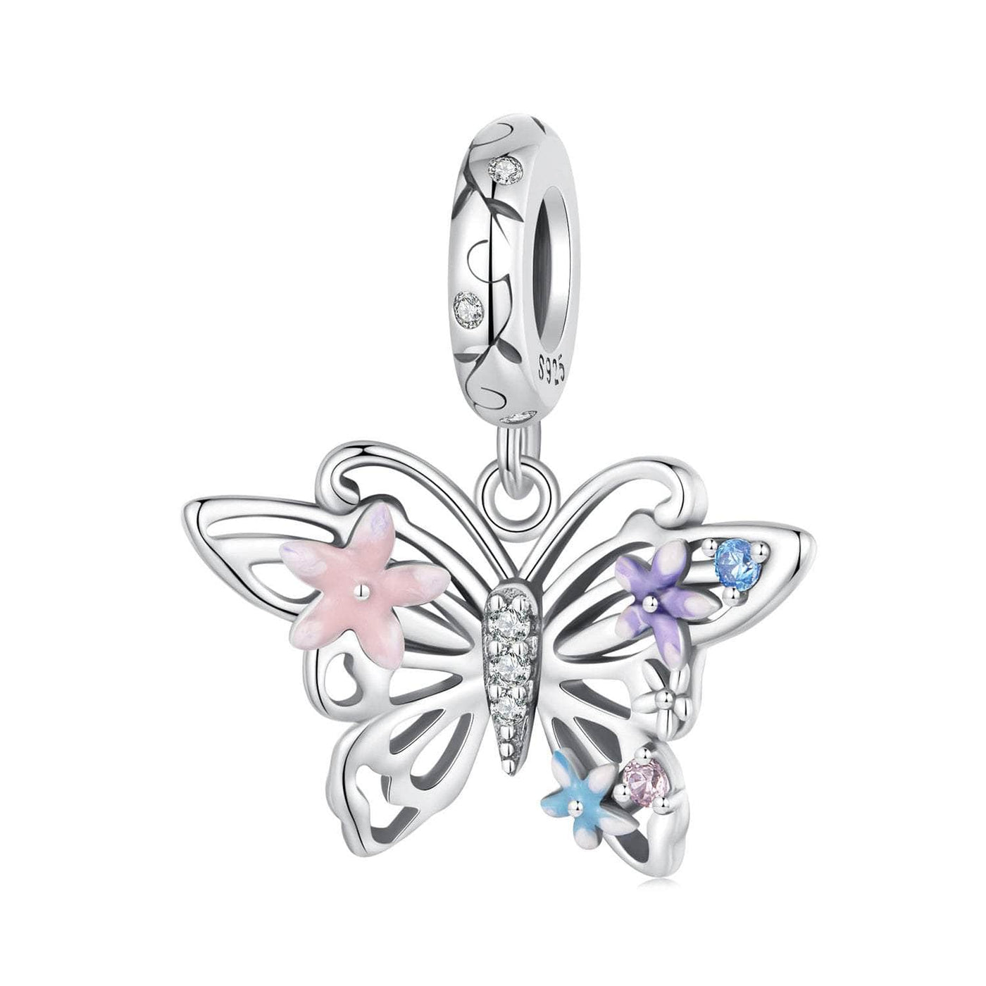 Multi Blue Butterfly Charm