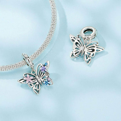 Multi Blue Butterfly Charm