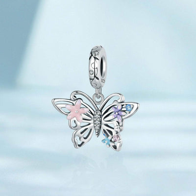 Multi Blue Butterfly Charm