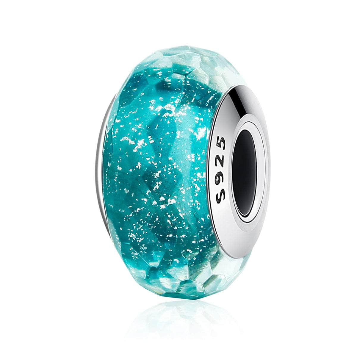 Ocean Blue Bubble Murano Charm