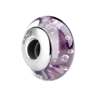 Purple Bubble Murano Charm