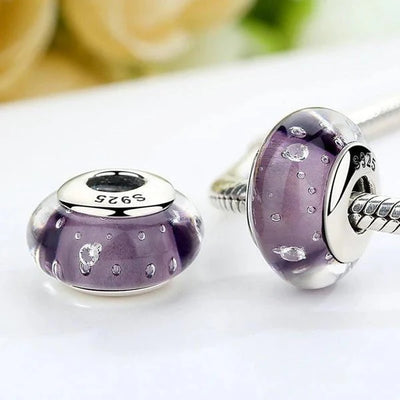 Purple Bubble Murano Charm