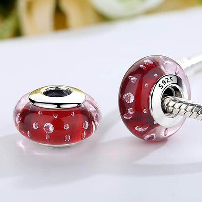 Red Bubble Murano Charm