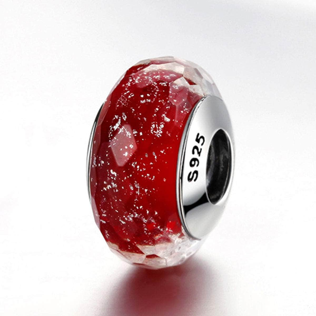 Red Sparkle Murano Charm