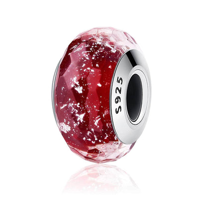 Red Sparkle Murano Charm